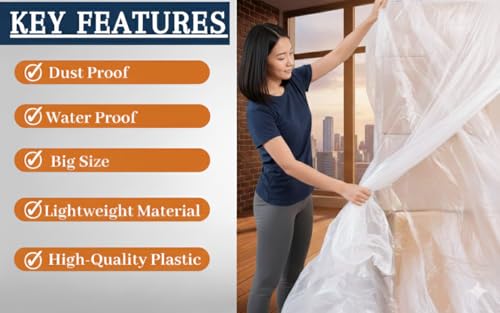 Image of Multipurpose Paint & Dust Protection Sheet Size-12x20 Ft | 170 GSM Waterproof Cover for Furniture, AC, Fridge, Wallpaper, Outdoor Area, Car, Bike, Plants - Protects from Paint, Sun & Rain (170 GSM)