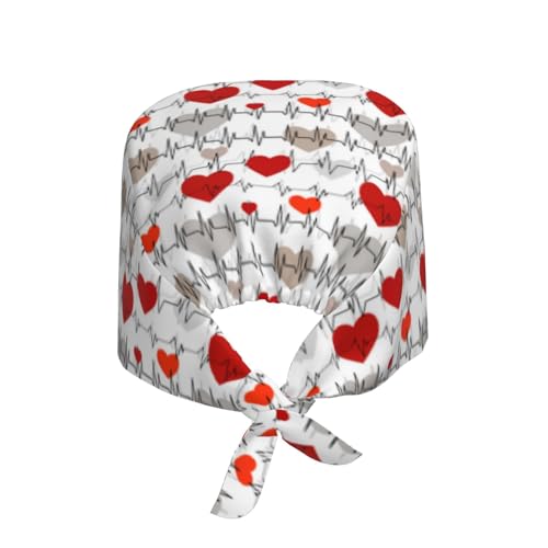 Image of Working Cap Scrub Cap with Sweatband Adjustable Unisex Women Tie Back Hat Nurse Surgical Caps