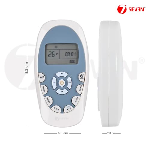Image of 7SEVEN Compatible with Whirlpool AC Remote Control Model 110 Suitable for Split and Window 1 1.5 2 Ton Air Conditioner - Match Each Keys Exactly to Replicate Genuine Remote Function