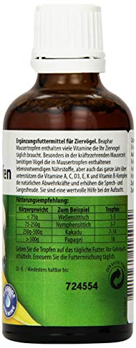 BEAPHAR - Mausertropfen Vitamin-Komplex - Nahrungsergänzungsmittel Für Vögel - Mit Vitamin A, C, D3, E, K, B-Komplex - Unterstützt Natürliche Abwehrkräfte, Fördert Sprech- Und Sangesfreude - 50 ml – Bild 3