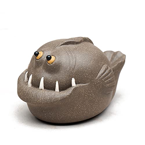Chinese Purple Clay Tea Pet Bucktooth Fish Cute Funny Tea Accessories Lazy Kung Fu Tea Sets For Tea Lovers Home Car Shelves Decor