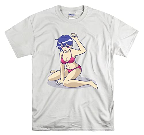 T-shirt sexy Anime Girl Bikini blanc XXL ample pour un look otaku sans compromis