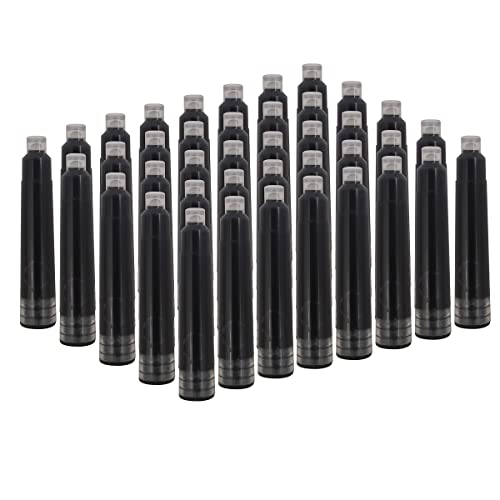 SIPLIV Lot de 40 cartuchos de tinta negra de 2,6 mm de diámetro para pluma estilográfica de madera y latón hecha a mano