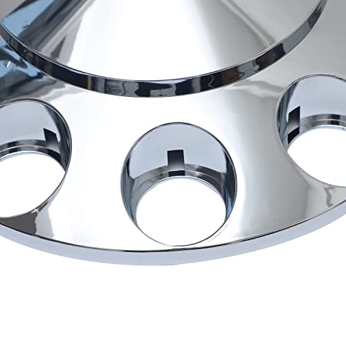 Jiaru Abs Plastic Chromed Hubcaps Wheel Front Axle Cover Set With 33Mm Thread-On Lug Nut Covers For Semi Trucks (Pointed) #TOP4