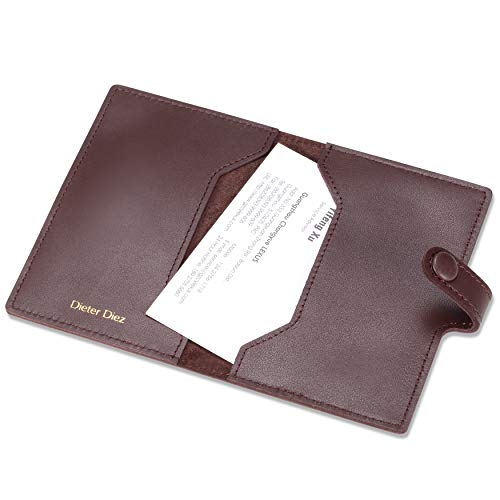 Image of HISCOW Minimalist Thin Bifold Card Holder - Italian Calfskin (Dieter Diez, Coffee)