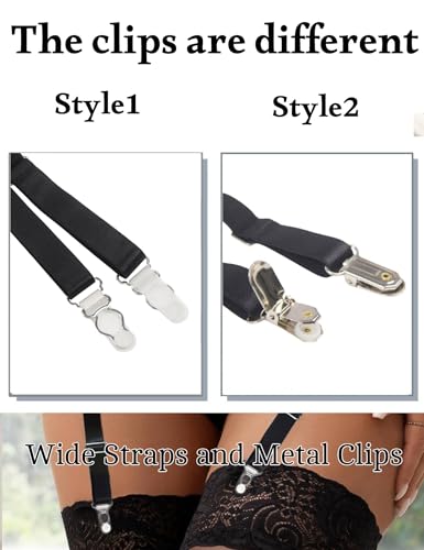 Image of Women Floral Lace Garter Belt Plus Size Mesh Suspender Belt Set with 4 Straps Metal Clip for Thigh Highs