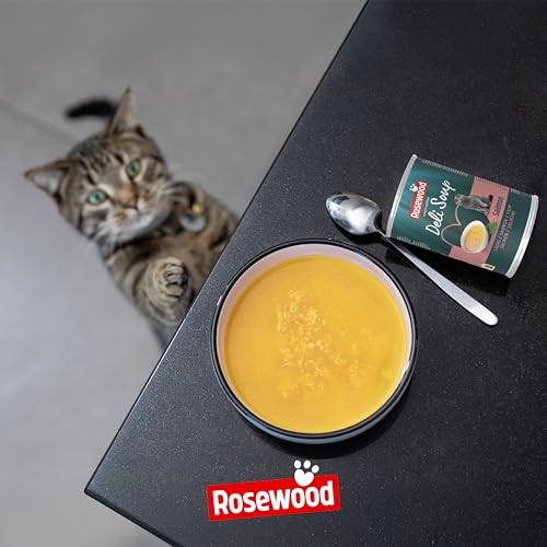 Rosewood Deli Soup Lachs – Köstlicher Katzensnack als Brühe mit weichen Lachsstückchen, ohne Zusatz von Salz oder Zucker, ohne künstliche Zusatzstoffe, 135 ml
