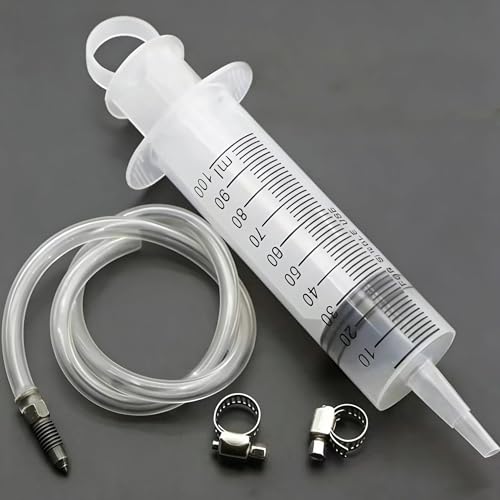 Motorcycle Brake Bleeder Kit 100ml Universal One-Man Pressure & Reverse Brake Fluid Bleeder Tool with 50cm Hose for Hydraulic Disc Brakes/Clutch on Motorcycle Scooter ATV - Fast Oil Change Kit