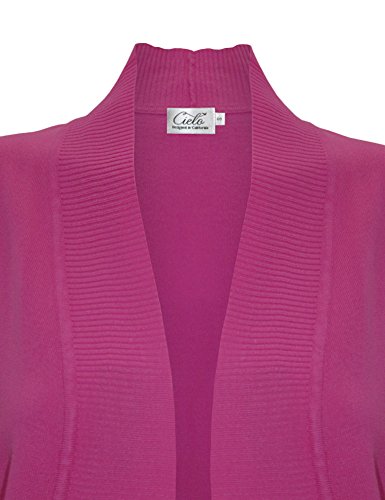 Image of Cielo Women's Solid Basic Open Front Pockets Knit Sweater Cardigan