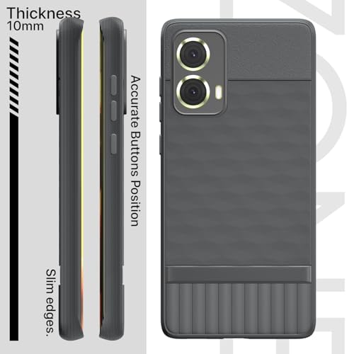 Image of Outlouders Back Cover for Motorola Moto G85 5G | Full Camera Protection | TPU Soft Flexible Shockproof Bumper Case (Grey)