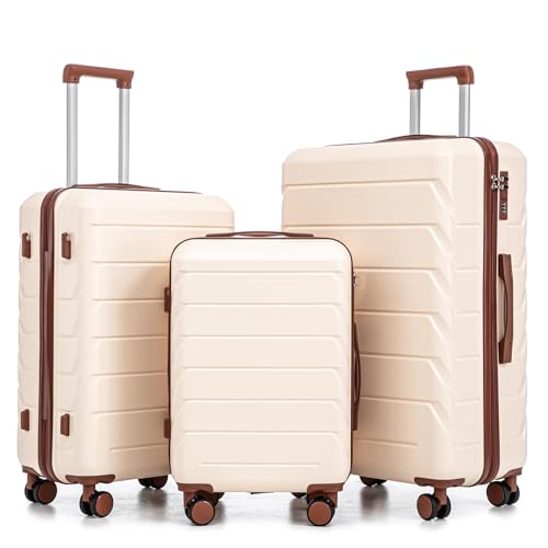 Merax 3 Piece ABS Hardside Luggage Sets Spinner Wheels