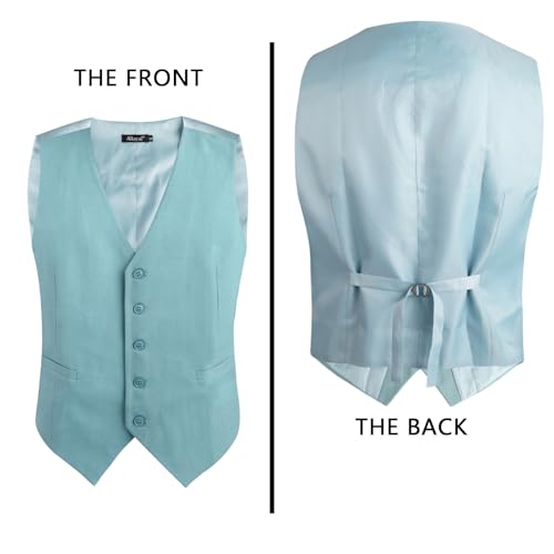 Image of Alizeal Mens Classic Solid Suit Vest Regular Fit Tuxedo Waistcoat