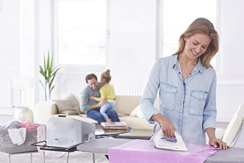 Braun-IS7155WH-Carestyle-7-Centro-de-Planchado-2400W-125gmin-golpe-de-vapor-500gmin-suela-bidireccional-Eloxal-3D-Plus-Tecnologia-iCare-sistema-FastClean-blanco-y-gris