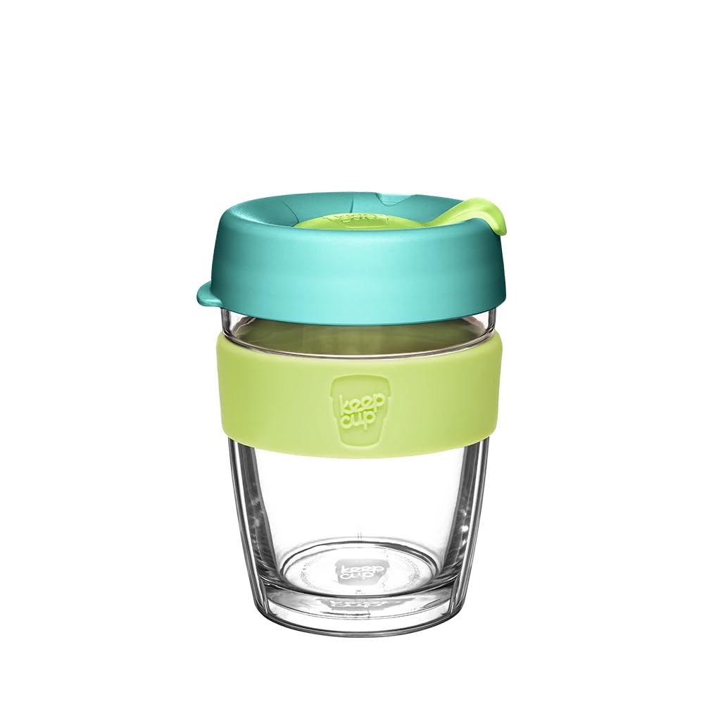 KeepCup Longplay - Reusable Coffee Cup, Double Wall Glass with Removable Sleeve and splashproof Sipper lid - 12oz/340ml - Matcha