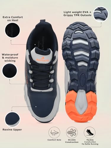 Image of Impakto TerrainMax Waterproof & Mositure Wicking Hikng & Trekking Shoes | All Terrain Grip | Lightweight & Breathable | Washable | Comfort on Heel | Rugged Traction for Mountain, Trail & Adventure