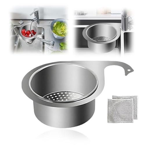 Stainless Steel Swan Sink Strainer Basket, 2024 New Swan Drain Basket for Kitchen Sink, Faucet Hanging Filter Basket, Swan Drain Rack for Sink Food Strainer, Storage Rack (1Pc)