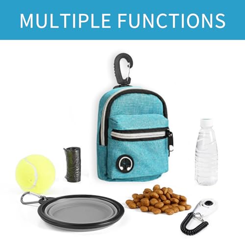 Image of Dog Treat Pouch leash attachment Dog Treat and Poop Bag Holder Dog Treat Pouch for Leash Poop Bag Holder with Clip Pet Waste Bag Dispenser Walking Accessories Cute Puppy Backpack Supplies