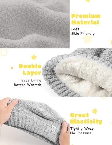 Kids Hat and Gloves Set Girl Boys, Toddler Beanie Winter Hat Neck Warmer Gaiter Gloves Mittens Fleece Lined for 6-8 4t 5t 4-82