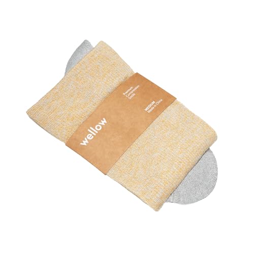 Image of Wellow Knee High Compression Socks for Men & Women, 18-25 mmHg, Bamboo Viscose, Swelling Relief