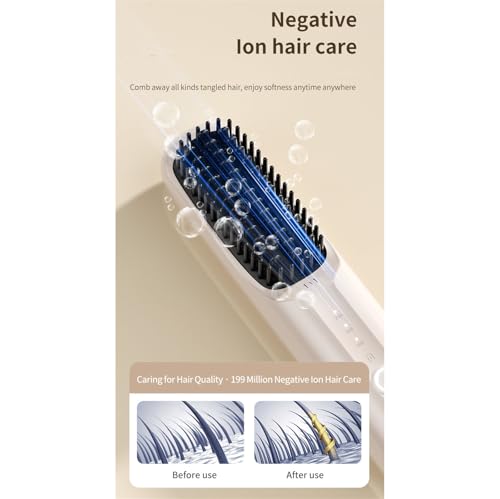 Cepillo alisador inalámbrico para cabello blanco miniatura 6