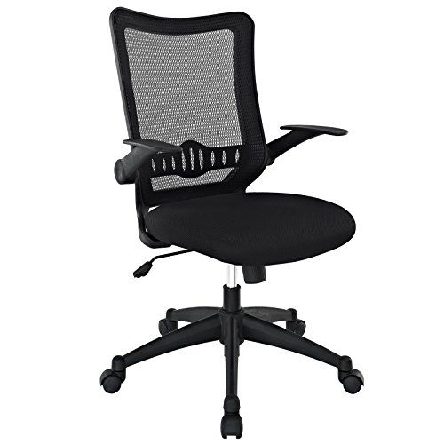 Modway Explorer Computer Desk Ergonomic Mesh Office Chair With Flip-Up Arms In Black #TOP23