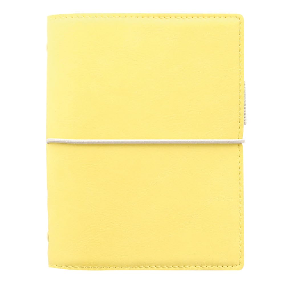 Filofax Domino C022610-25 - Agenda settimanale 2025, formato tascabile, formato tascabile, effetto pelle, effetto grana, tattile, con 6 anelli, visualizzazione settimanale, multilingue