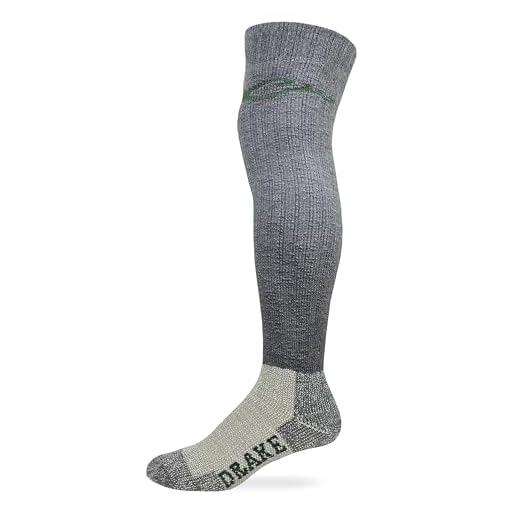 Drake Mens Heavyweight Merino Wool Wader Socks 1 Pair Pack (Charcoal, Shoe Size 9-13 - Sock Size Large)