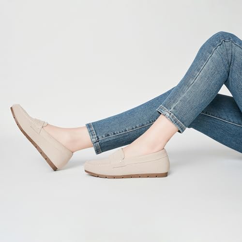 Image of Cvistpieo Loafers for Women Comfortable Dressy Casual Work Flats Lightweight & Breathable Slip On Walking Shoes Knit