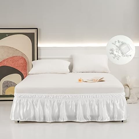 PROMEED Silk Satin Bedskirt King Size Cover