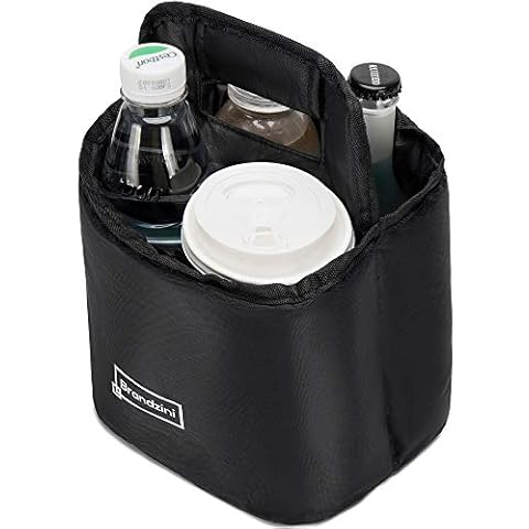 Brandzini Reusable Insulated Cup Carrier, Lightweight Padded and Foldable Drink Holder with Detachable dividers (Fits Maximum 2 Large Size Coffee Due to Wide Lid Size) Cover