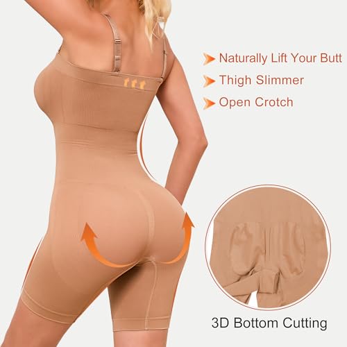 Image of HOMETA Strapless Bodysuit Shapewear Tummy Control for Women Seamless Full Body Shaper Shaping Shorts with Removable Straps