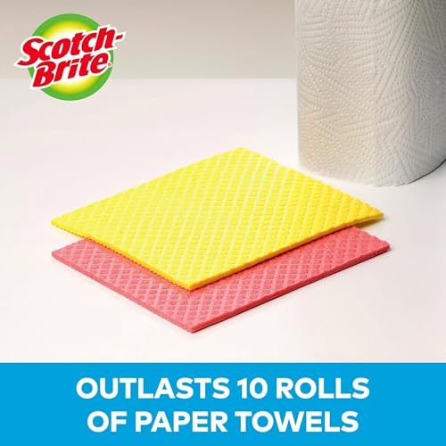 Image of Scotch-Brite Sponge Cloth - 6-Pack (3 Packs of 2 Each), Reusable and Washable, Highly Absorbent, Multi-Purpose Cleaning Cloths