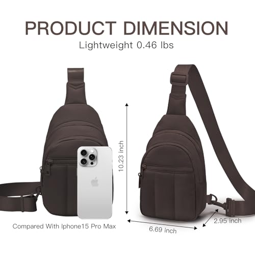 Image of Viverte Quilted Puffer Crossbody Bags for Girls Gifts for Teen Girls Sling Bag Lightweight Cross Body Bubble Purse Shoulder Bag for Travel (Coffee)