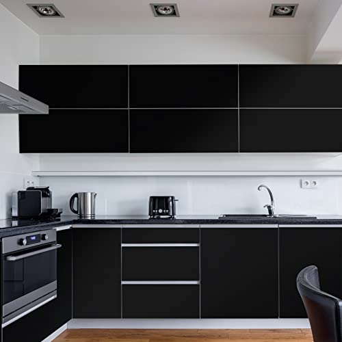 Image of practicalWs 35.4 in x118 in Black Wallpaper Peel and Stick Wallpaper | Shelf Liner Table and Door Reform Decorative
