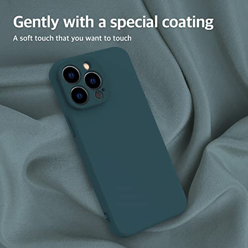 Roton For Iphone X Case, Square Liquid Silicone Case, Upgraded Enhanced Camera Protection, Shockproof Anti-Scratch Case With Microfiber Lining, 5.8 Inch, Turkey Green #TOP6