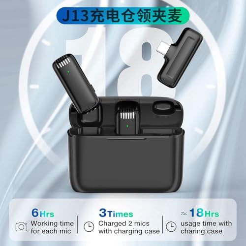 Image of Eyetech K8 Wireless Microphone, Digital Mini Portable Recording Clip Mic with Receiver for All Type-C Lightning Mobile Phones Camera Laptop for Vlogging YouTube, Facebook, Instagram (J13 Mic)