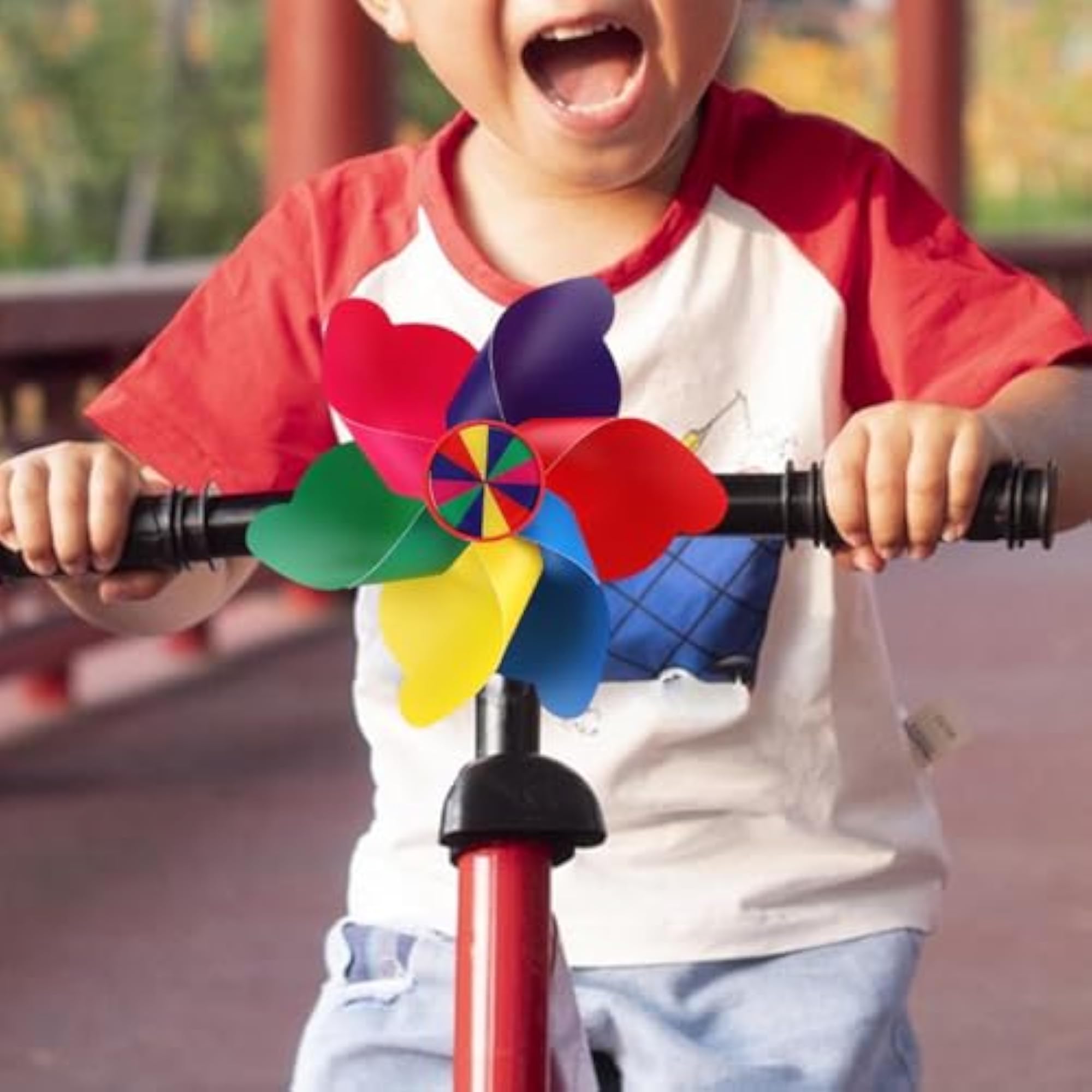 Bicycle Windmill for Kids, Colorful Handlebar Pinwheel Accessory