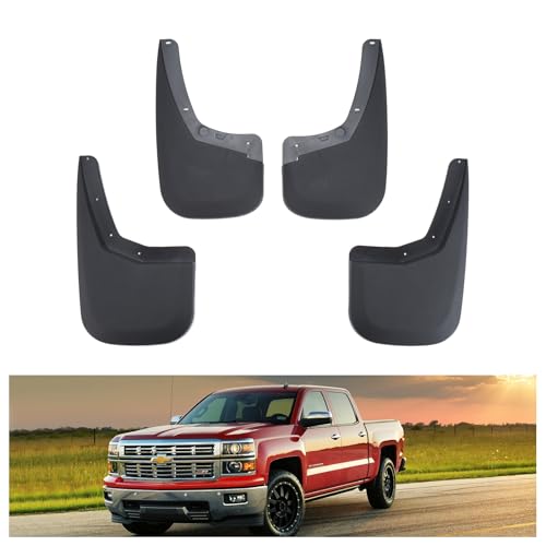 Image of Kiwi Master Mud Flaps for 2007-2013 Chevy Silverado 1500 /2007-2014 Chevrolet Silverado 2500 /3500 (with Single Rear Wheels), Heavy Duty Mud Guards, Front & Rear Splash Guards, 4 Pcs Set
