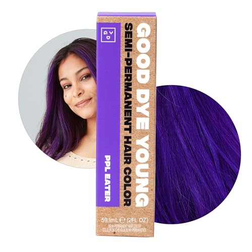 Good Dye Young Streaks and Strands Semi Permanent Purple Hair Color (PPL Eater) - UV Protective Temporary Conditioning Dye for 15-24+ Washes - Vegan &...