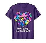 In This Family No One Fight Alone Cancer Awareness Ribbon T-Shirt