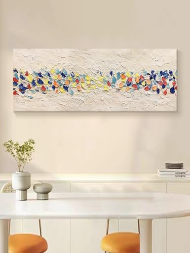 Tableau moderne abstrait couleur texture épaisse pour créer une ambiance chaleureuse - 2