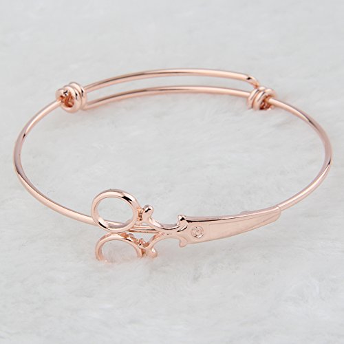 WUSUANED Scissor Shear Adjustable Expandable Wire Bangle Bracelet for Hairdresser Seamstress2