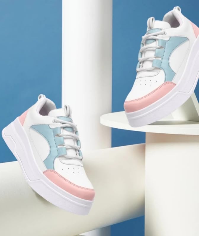 Image of adiso Women's Casual Sneakers | Lace-Up Stylish Comfort Shoes | Trendy Everyday Footwear
