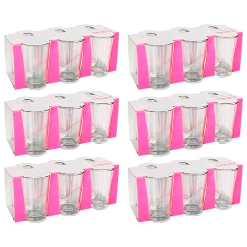 Acan Tradineur - Pack de 6 Caja de 6 Vasos Modelo Lara - Capacidad: 205 ml - Fabricado en Vidrio Resistente - Apto para lavavajillas - Tamaño Aprox: Ø 6,5 x 9,8 cm - 36 Uds Totales