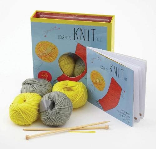 Learn to Knit Kit: Includes Needles and Yarn for Practice and for Making Your First Scarf-featuring a 32-page book with instructions and a project (First Time)