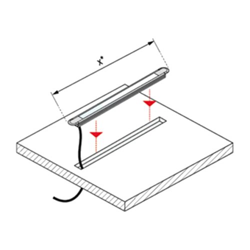 Profilato da incasso in alluminio anodizzato, set