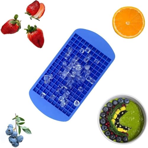 Image of Ice Cube Trays Silicone Mini Ice Cube Tray,160 Small Cube Molds, Easy Release Flexible Grid Design, BPA Free, Pack of 1,Multicolor