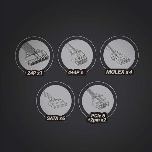 MPIII750, Alimentatore PC ATX 750W, 5 Anni di Garanzia, 85% di Efficienza, Sistema APFC Digitale, Ventola FDB 120mm AI-RPM, Tecnologie DC-DC e SMD, Cavi Piatti Extra-Lunghi, Bianco - Alimentatore - Immagine 4