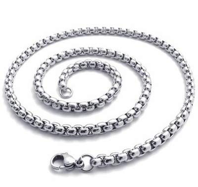 Yellow Chimes Stainless Steel Silver Box Chain Necklace for Men and Boys (Silver)