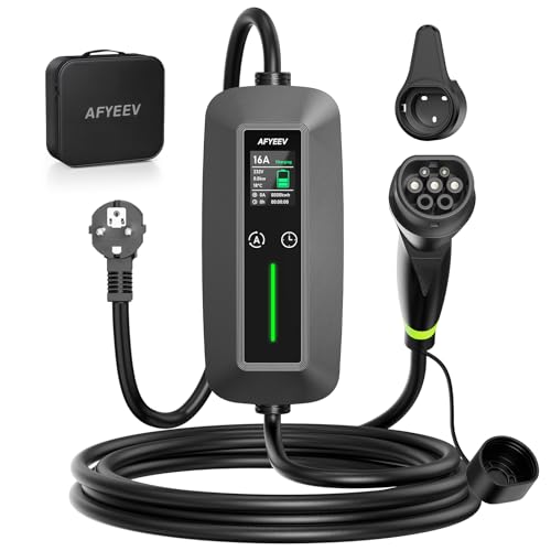 AFYEEV Typ 2 Ladekabel Schuko 6M 3,68kW 6-16A, Elektroauto Typ 2 Schuko, EV Tragbares Ladegerät für Elektroauto